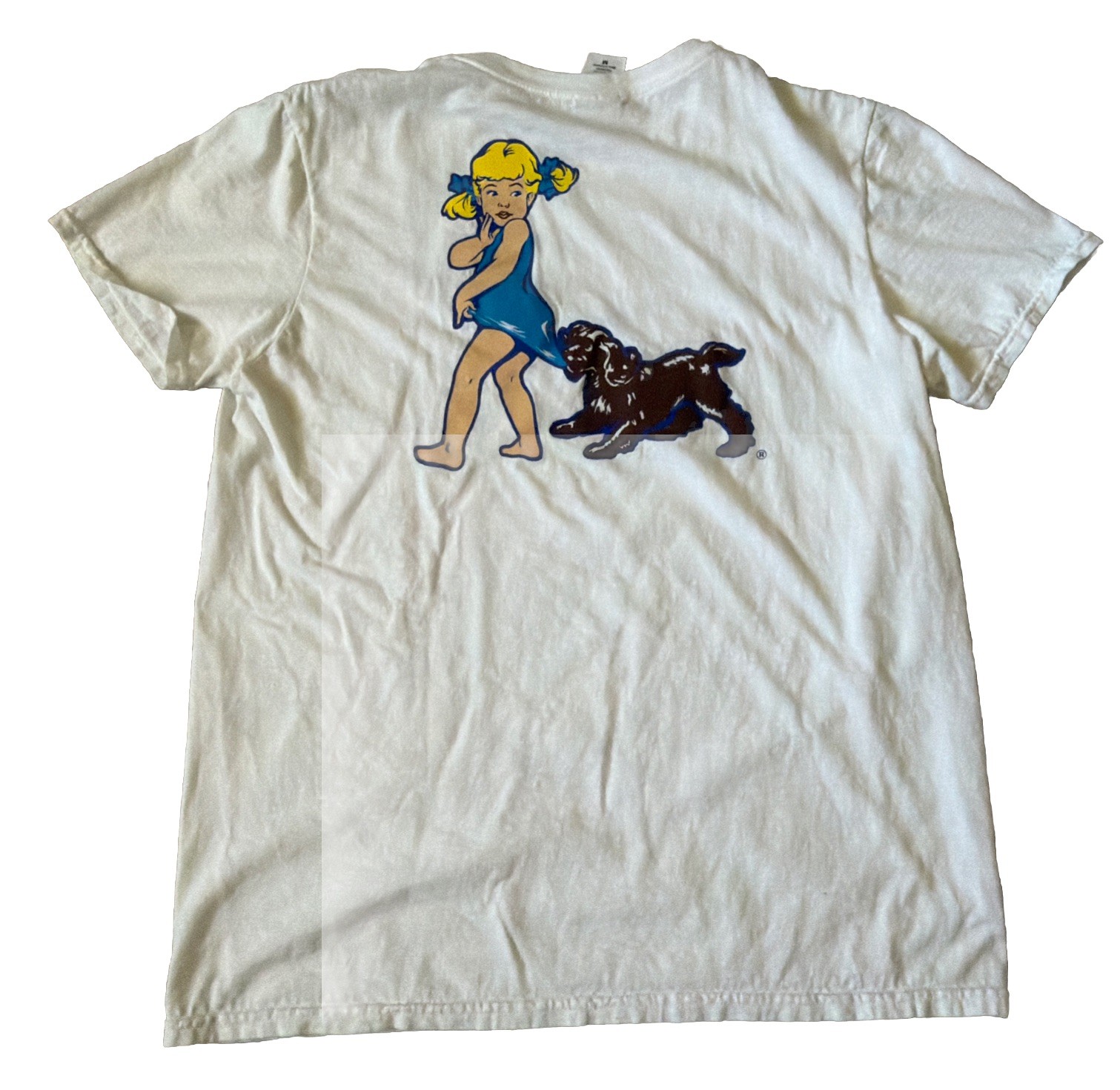 Coppertone Sunscreen Dog Baby Gildan Double Sided White T-Shirt Men Medium gallery
