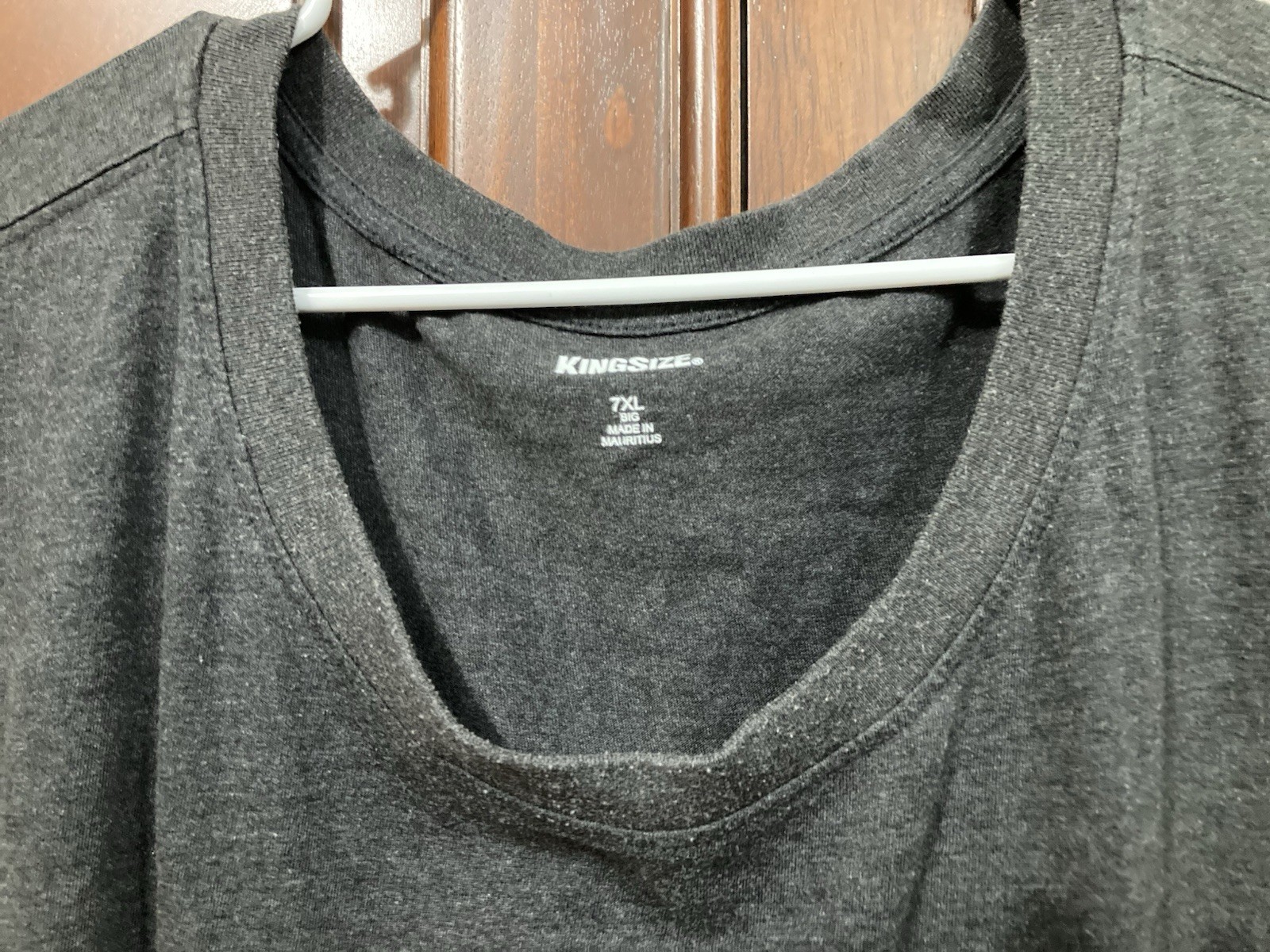 men's 7xl big Kingsize crewneck s sleeve pocket tee shirt Heather Charcoal Grey gallery