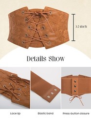 Renaissance Corset Belt Cinch Belt Elastic Waist Belt Renaissance Belts Bronze S