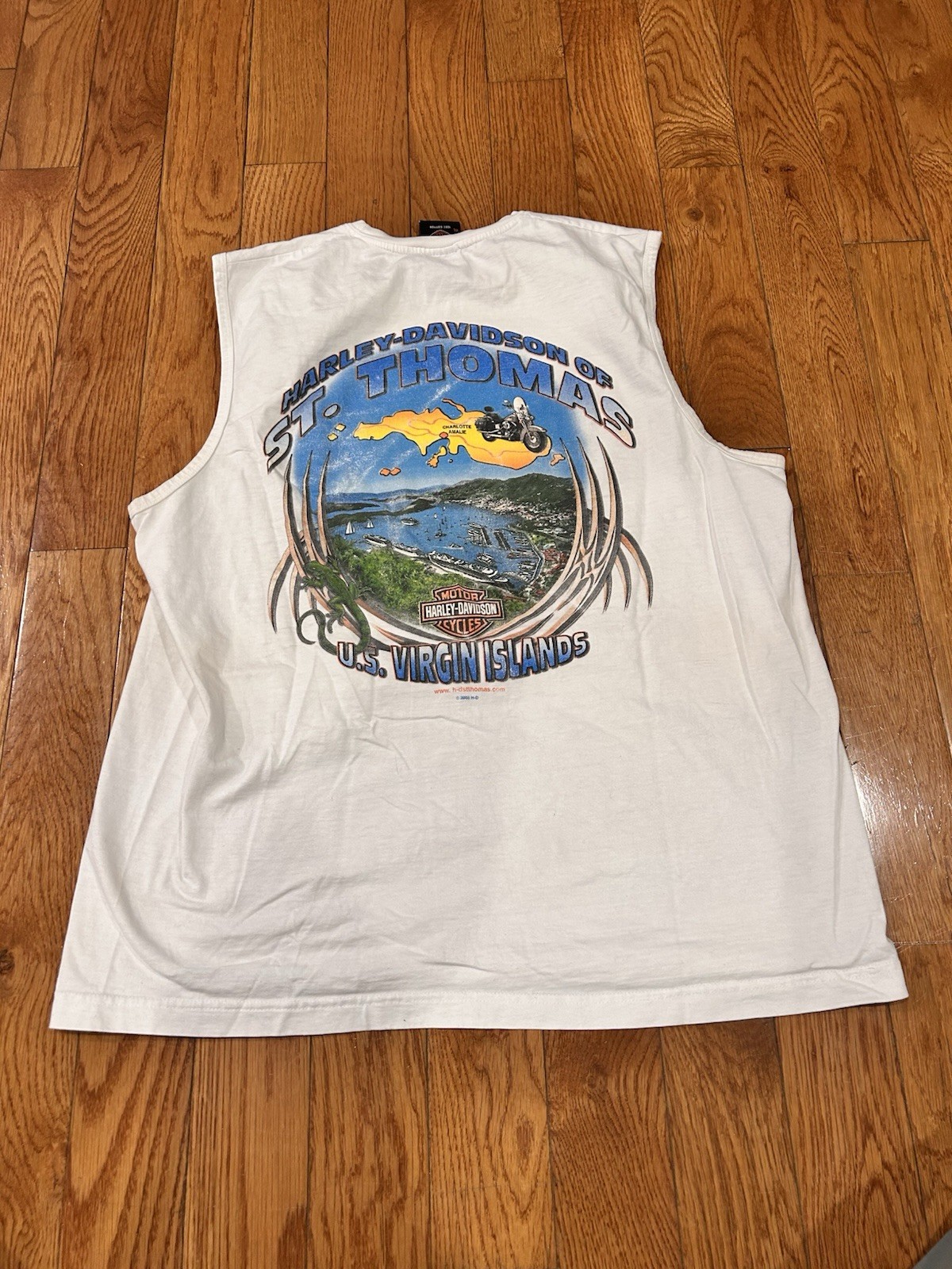Vintage Harley Davidson Shirt Mens XL White St Thomas US Virgin Islands Tank Top gallery