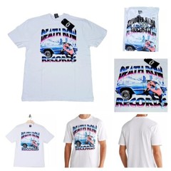 Death Row Records L Men’s T Shirt White Blue Pink 90s Lowriders Snoop Dogg New