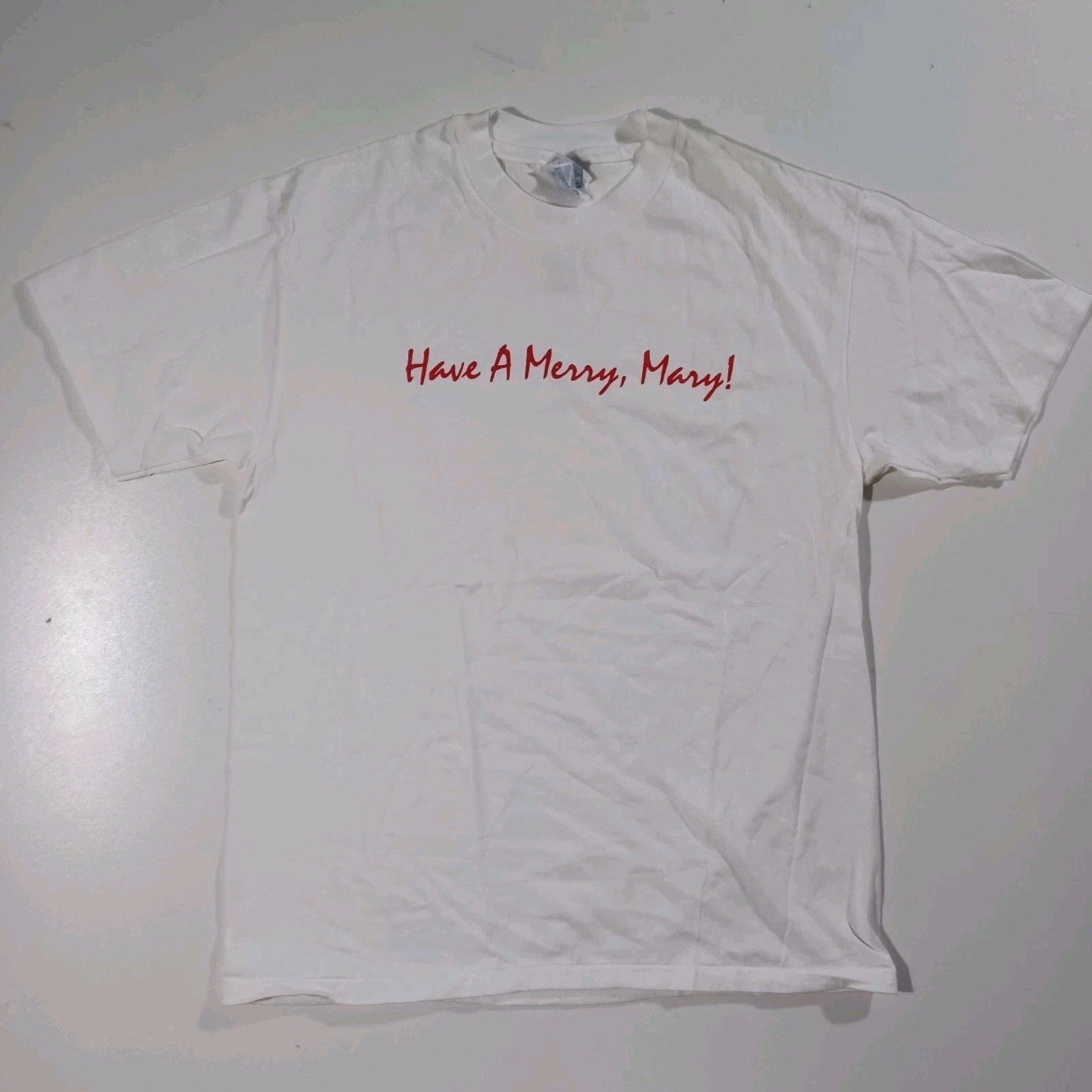 Vtg 90s Have A Merry, Mary We’re Everywhere Shirt Sz L Hanes Beefy-T Single USA