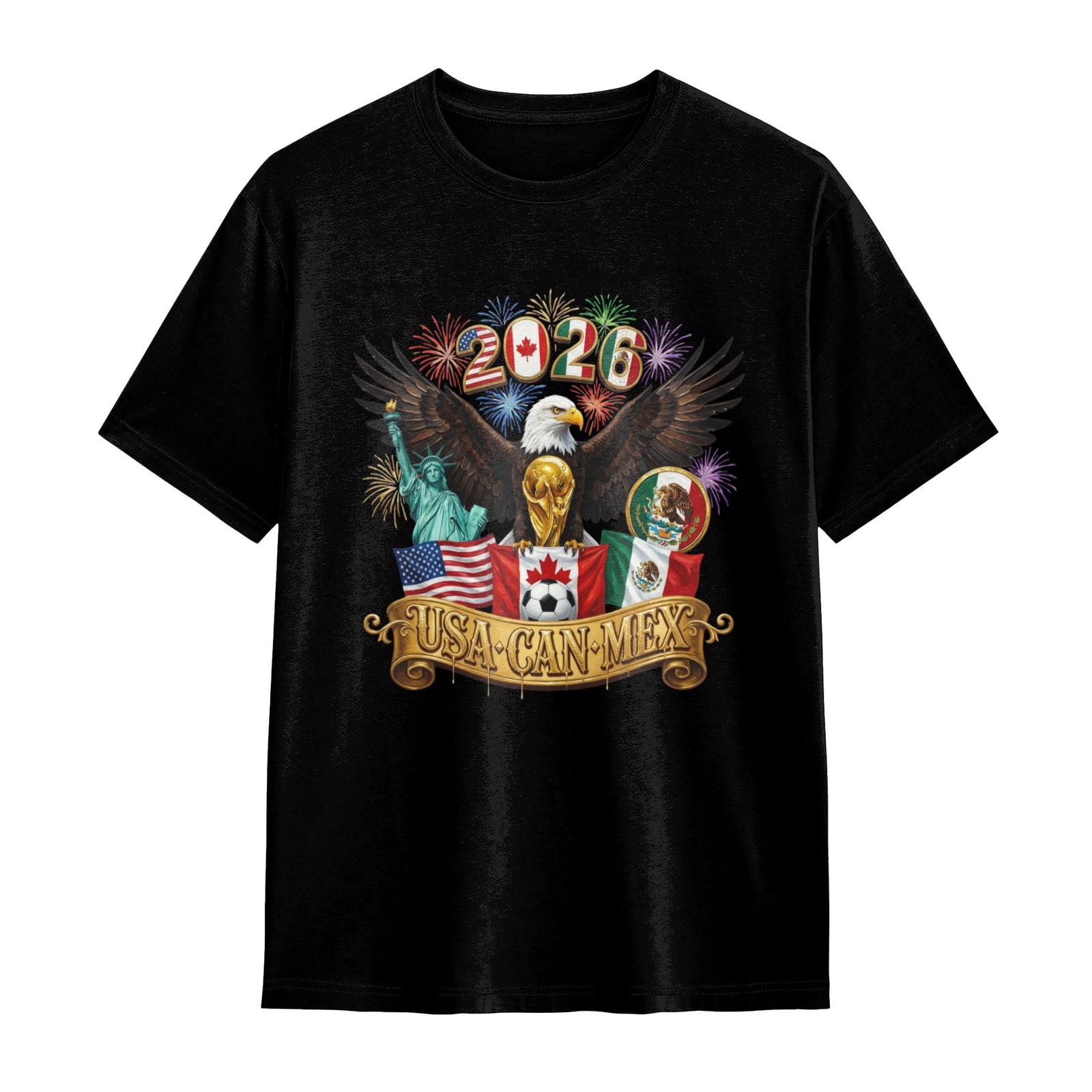 Exclusive 2026 Fifa World Cup USA CAN MEX Host T-Shirt Football Fanatics Unisex gallery