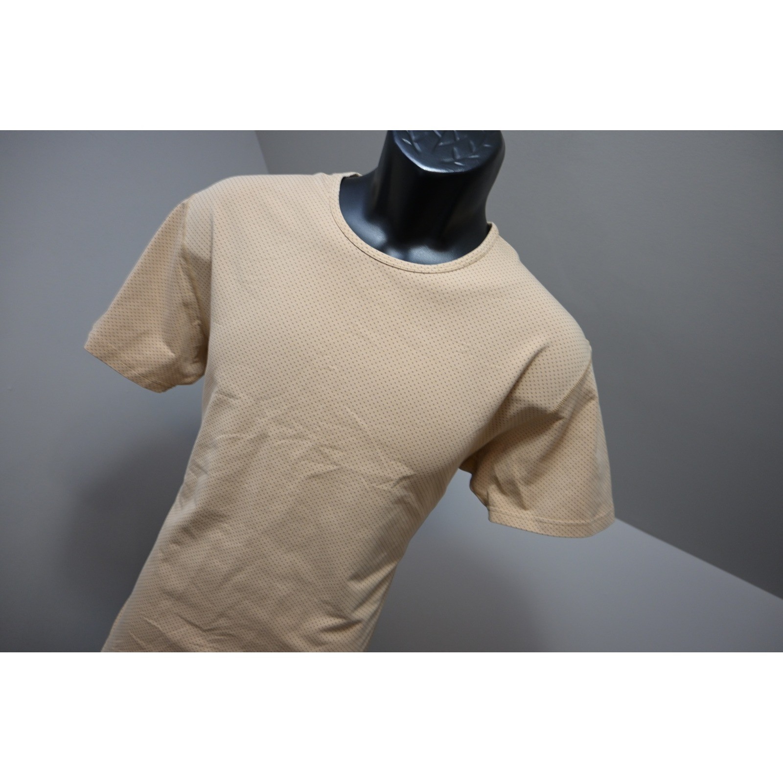 BYLT Drop Cut Lux T-Shirt Mens Medium Tan Perforated Short Sleeve Excellent gallery