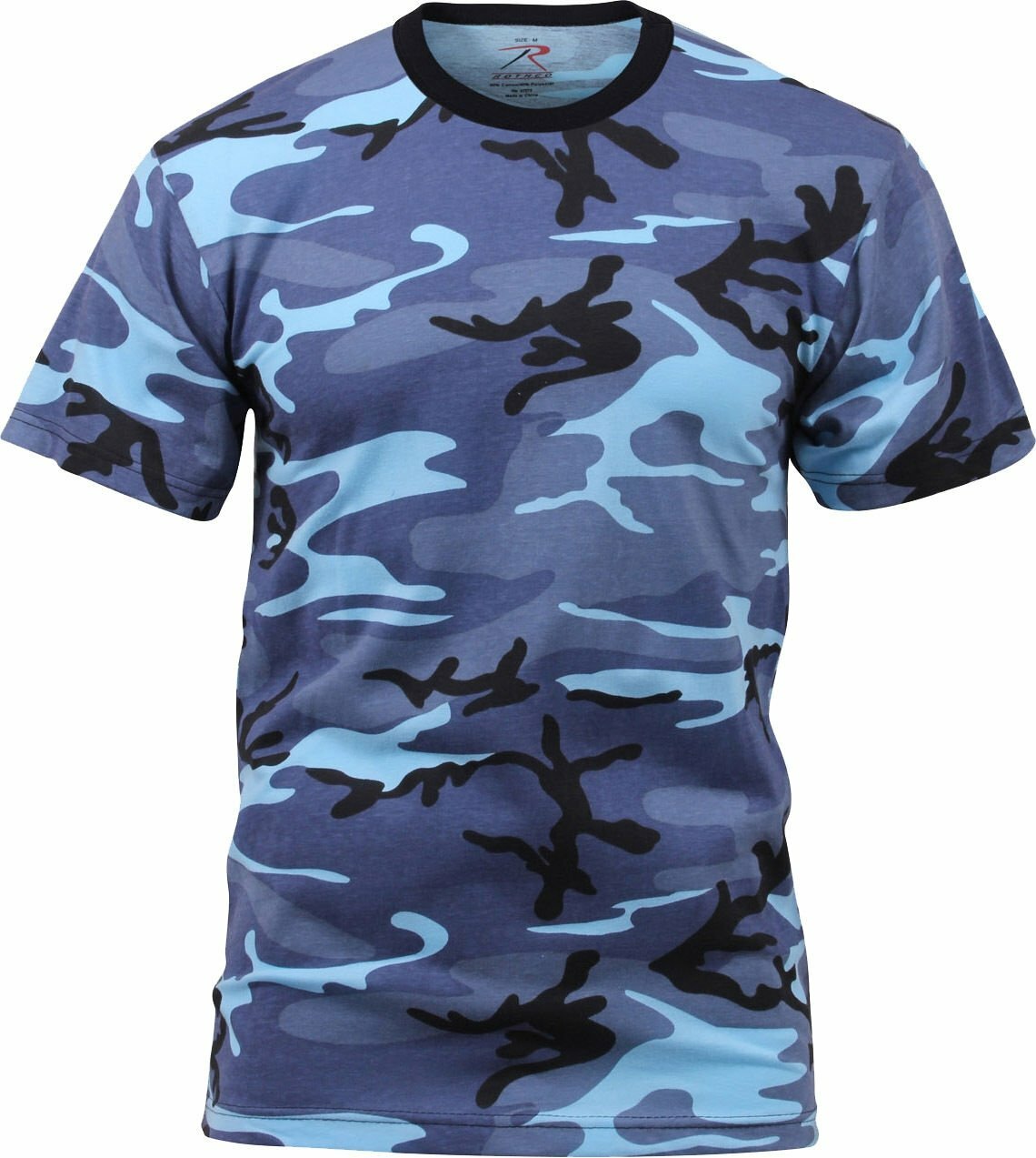 Mens Sky Blue Camouflage Tactical Military Short Sleeve T-Shirt gallery