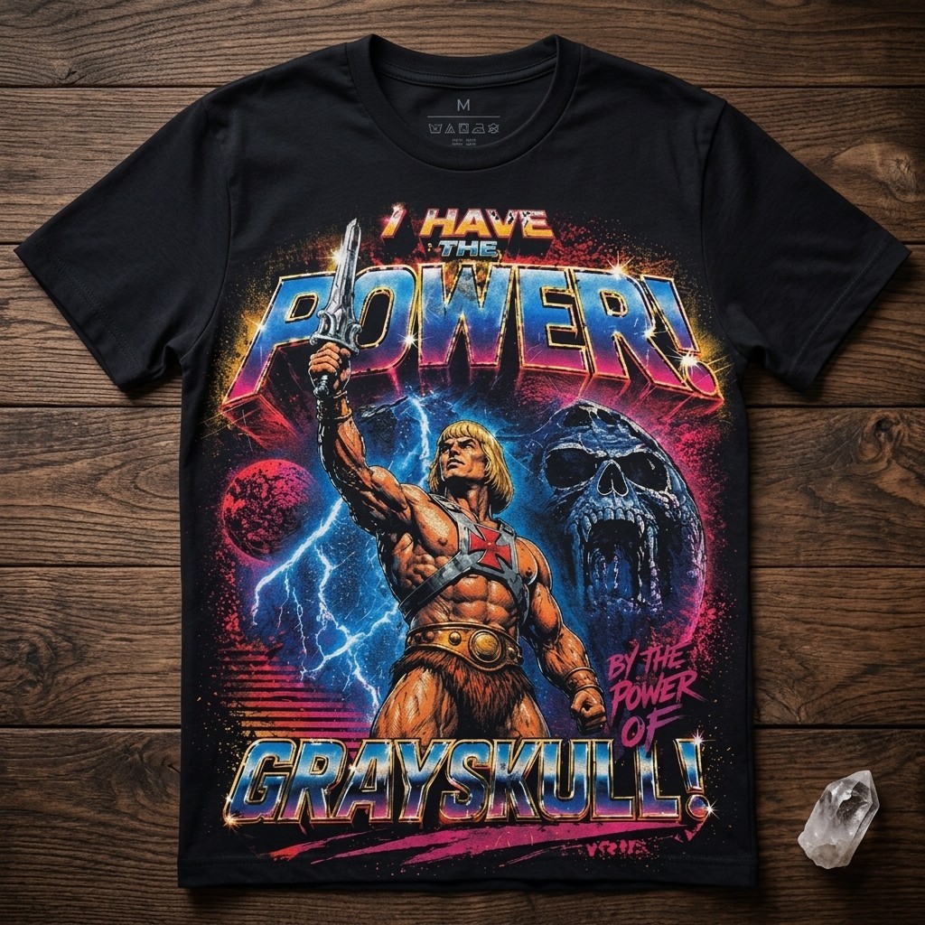 He-Man I Have The Power T-Shirt, Vintage 80s Cartoon Masters of the Universe Tee gallery