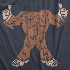 Mens Bigfoot Body T Shirt Funny Huge Hairy Sasquatch Frame Tee for Guys