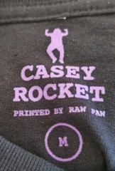 CASEY ROCKET T SHIRT M BLACK BIG RIFFS ONLY GRASS FED RIFFS FLAMES