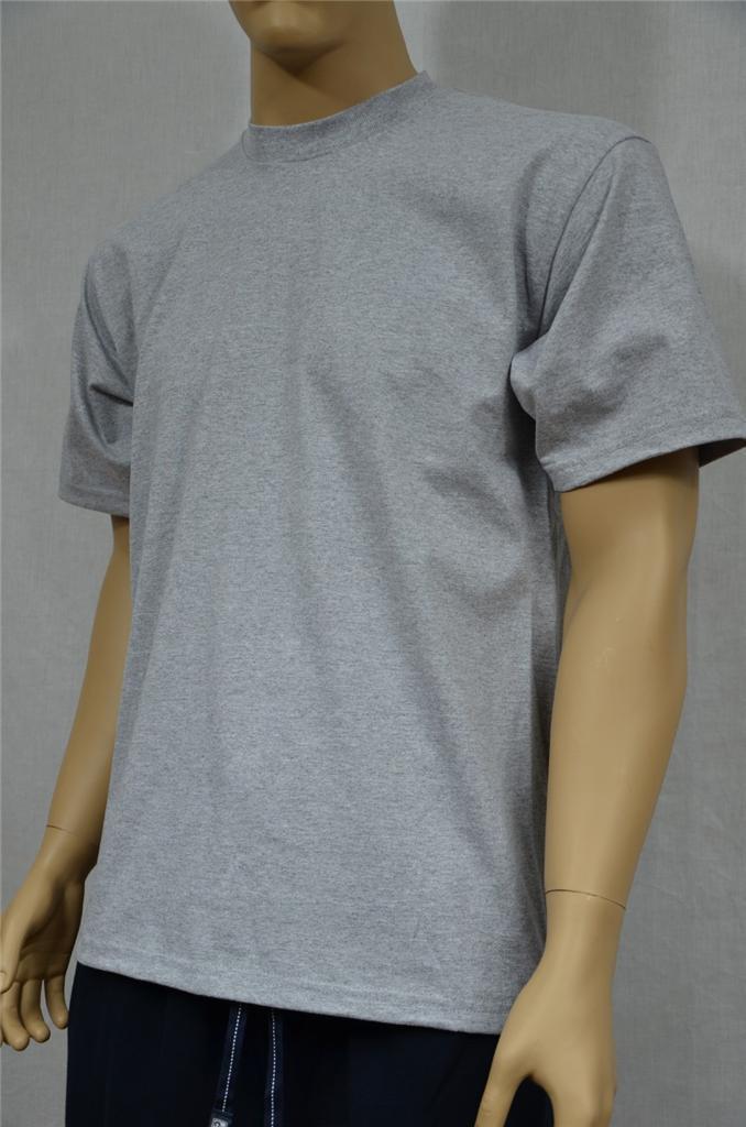 2 NEW PROCLUB S-5XLT HEAVY WEIGHT T-SHIRTS HEATHER GRAY PLAIN TEE PRO CLUB BLANK