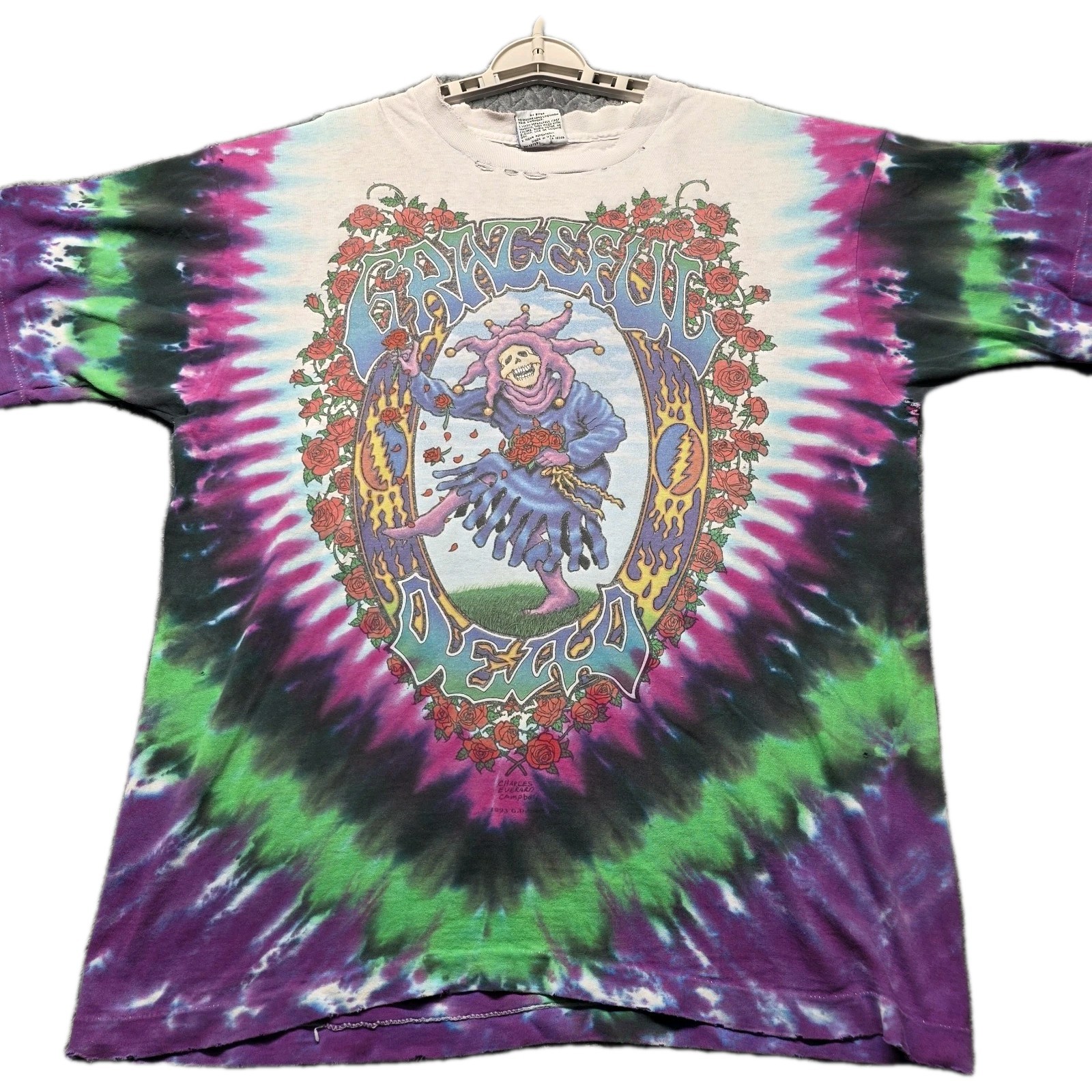 VTG Grateful Dead Seasons of the Dead Tie-Dye T-Shirt Men’s XL Liquid Blue 1993 gallery