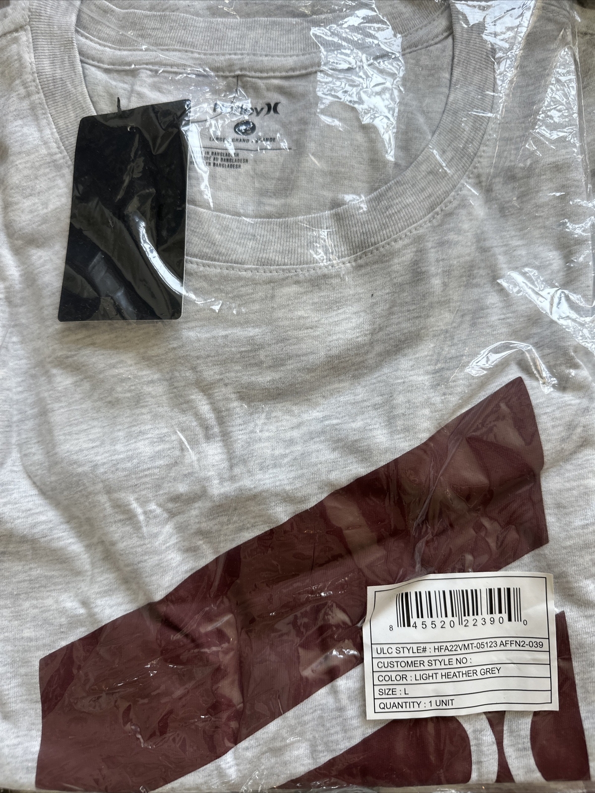 Hurley Men's L Everyday Washed One and Only Slashed Short Sleeve T-Shirt Grey gallery