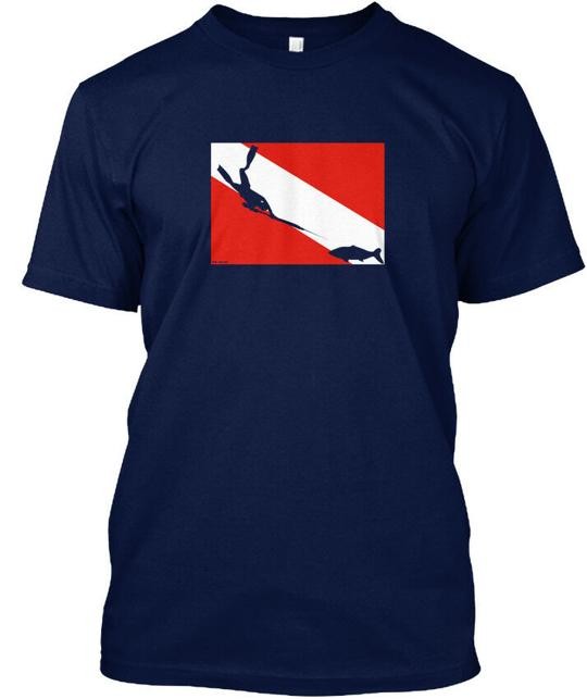 Spearfishing Freediver Dive Flag T-Shirt Made in the USA Size S to 5XL gallery