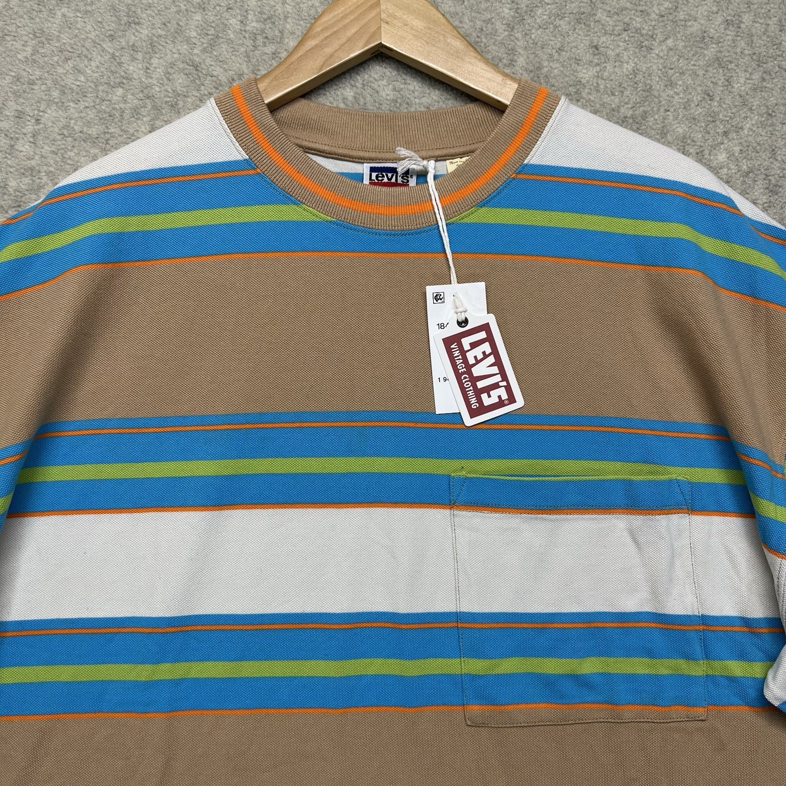 Levi’s Vintage Clothing Striped Pocket Tee Size M Made in Portugal NWT gallery