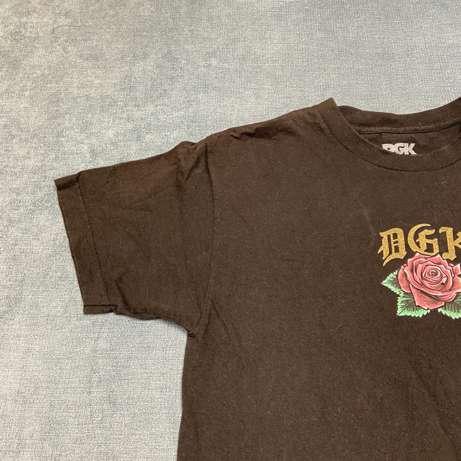 DGK Guadalupe T Shirt Mens Medium Black Rose Graphic Classic Short Sleeve gallery