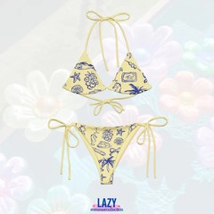 Womens Mediterranean String Bikini Set Swimwear Bathing Suit Beach