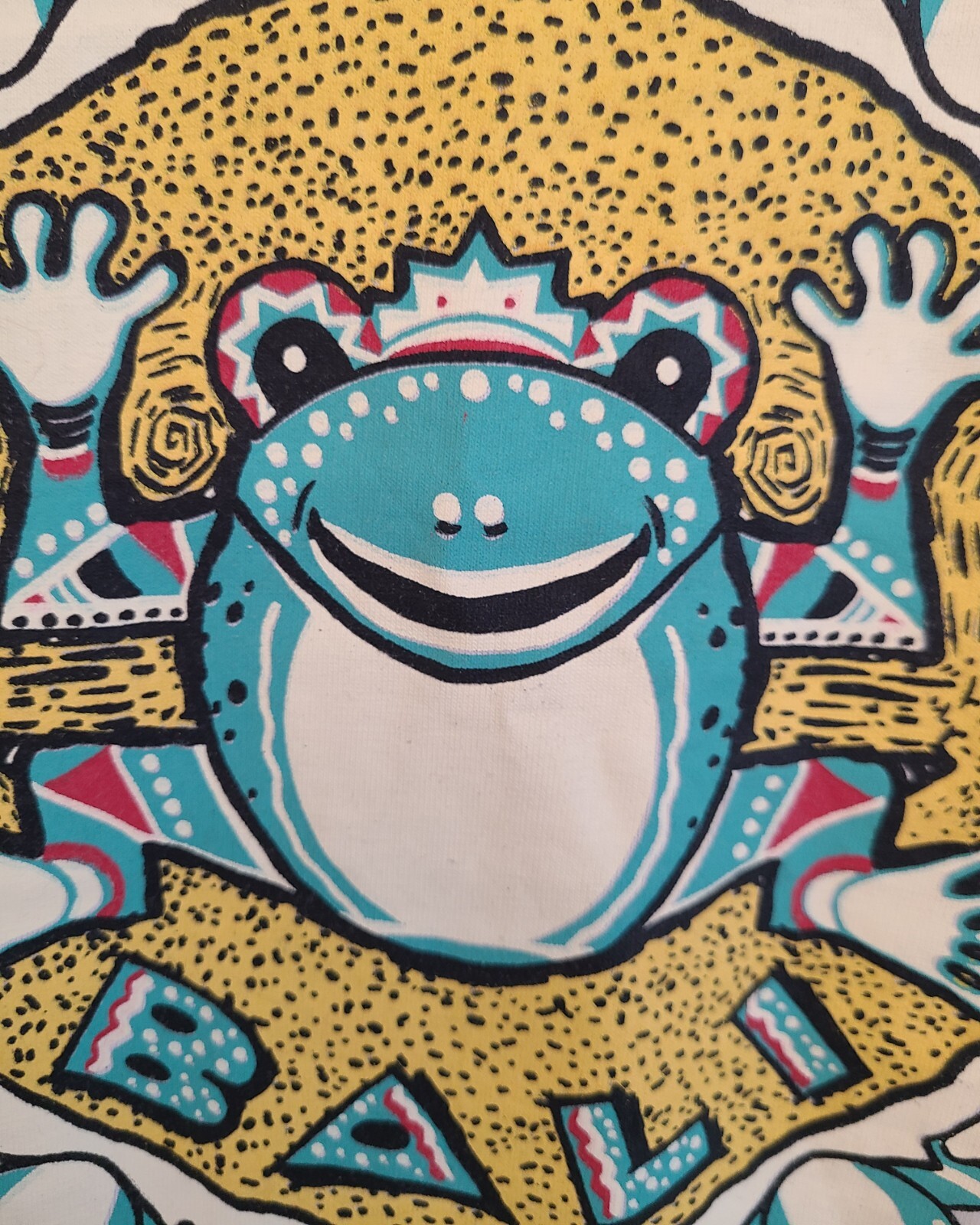 Vintage Frog Bali Pop Art University Of Leisure Men T-Shirt White, Size M gallery