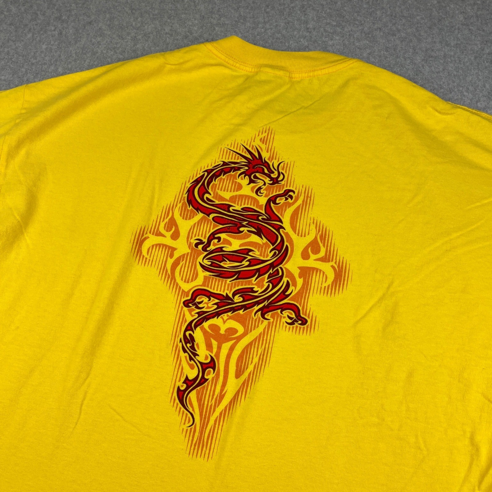 VTG Guardians of Paradise Dragon T Shirt Mens XL Yellow Graphic Tee AAA Y2K Surf gallery