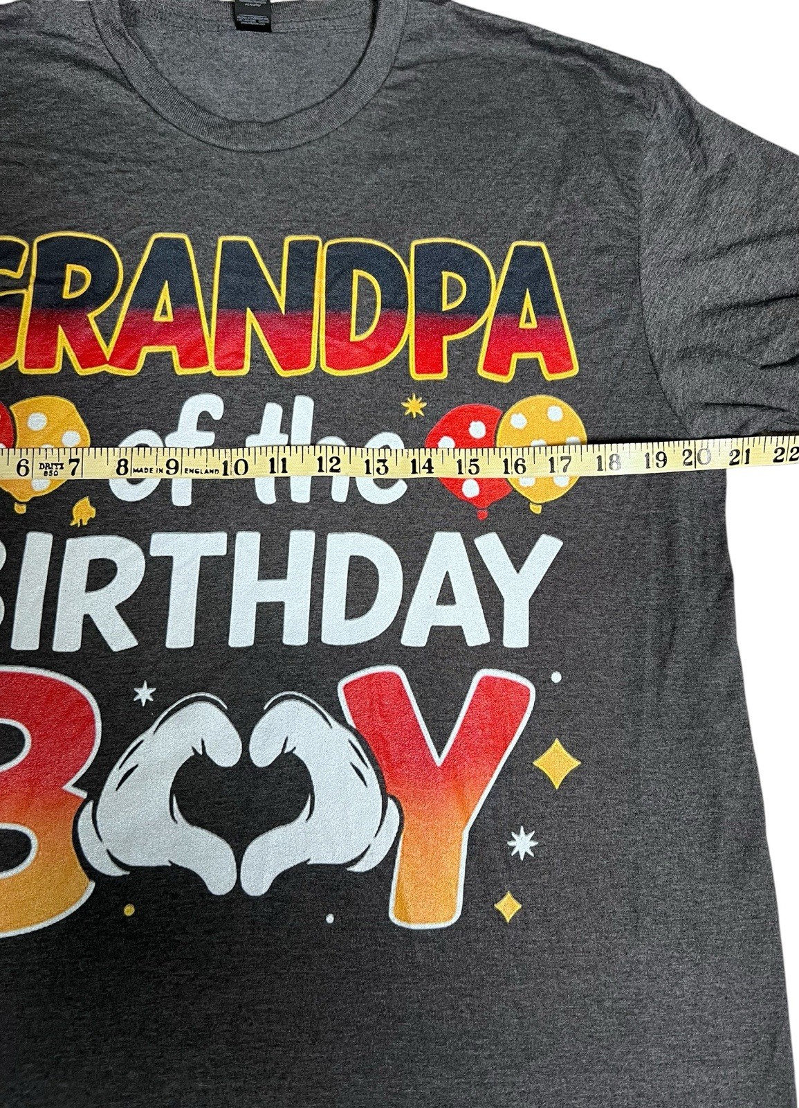 Gildan Lg Grandpa of the Birthday Boy Graphic Short Sleeve T-Shirt Charcoal Gray gallery