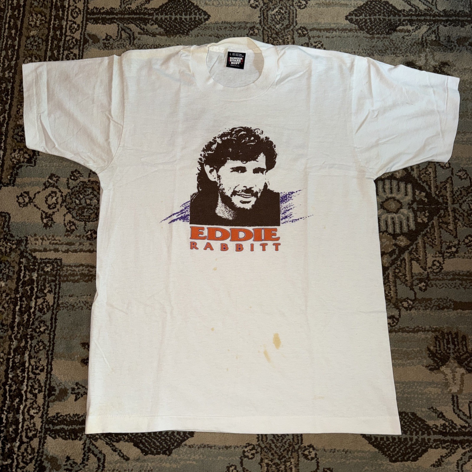 Vintage Eddie Rabbit Jersey Boy Single Stitch Shirt Size Large gallery