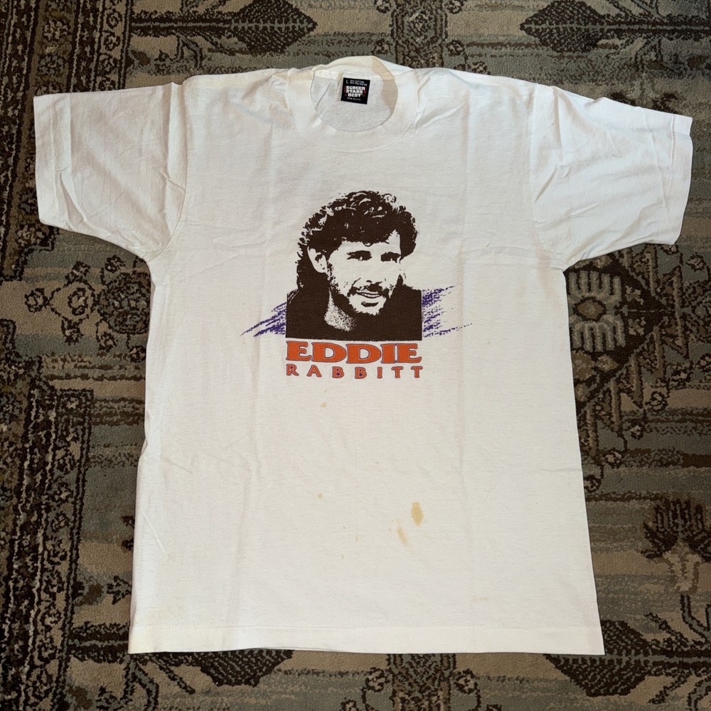 Vintage Eddie Rabbit Jersey Boy Single Stitch Shirt Size Large