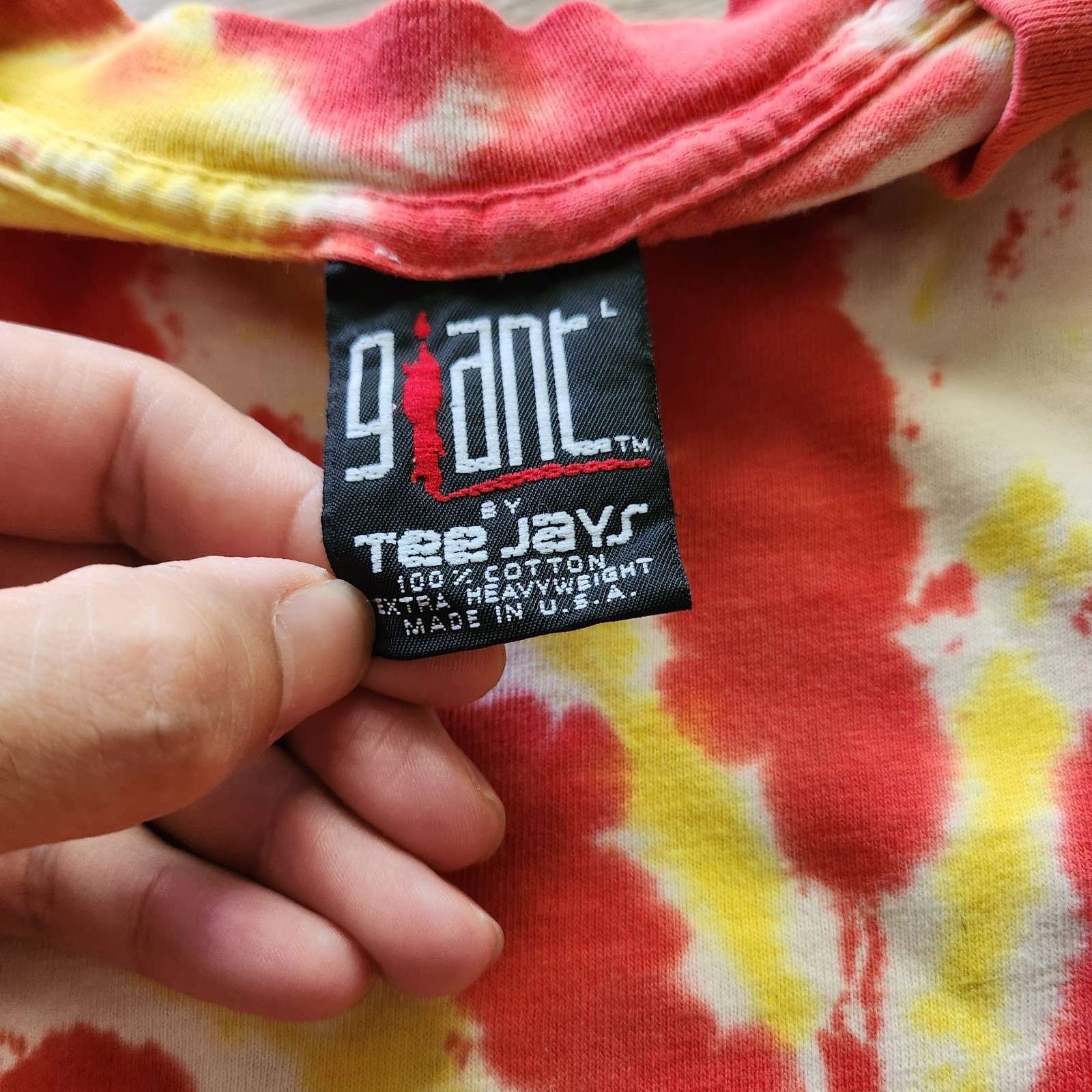 Vintage 90s Giant By Teejays Tie Dye Single Stitch Tshirt Size L gallery