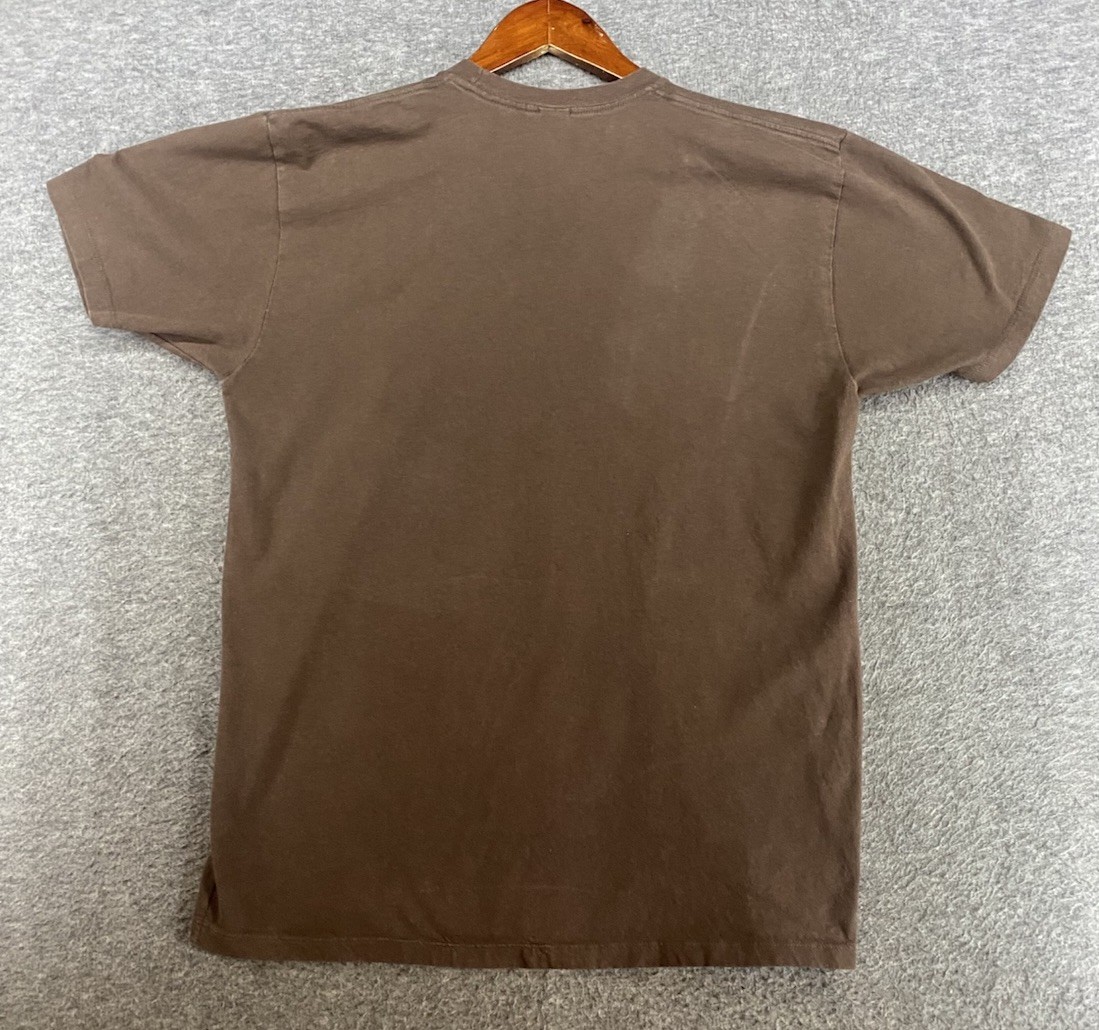 SEE PICS Jimi Hendrix Gold Foil Graphic Tshirt Guitar Brown Mens Large Tee Shirt gallery