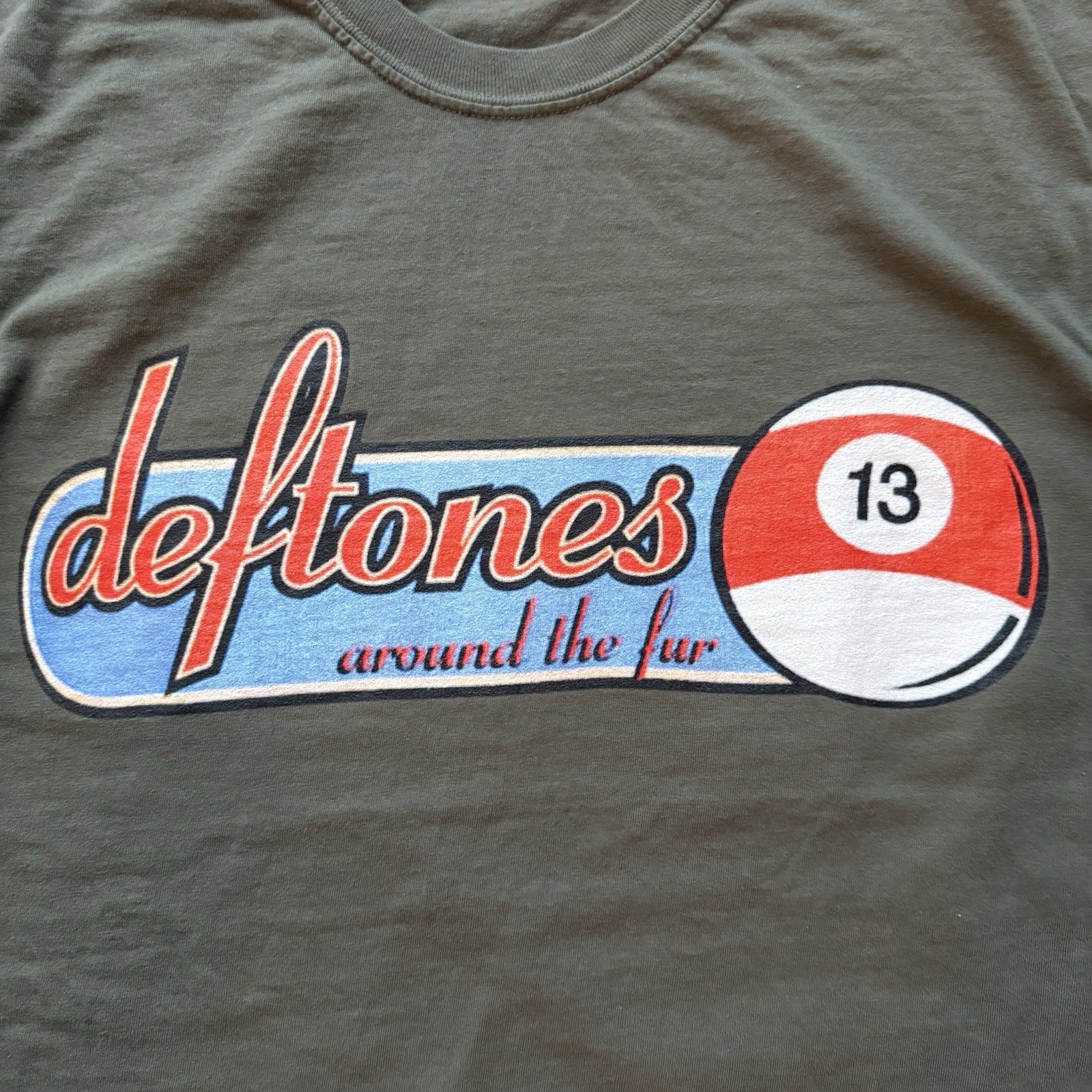 Deftones Around The Fur 98 Tour MODERN T-shirt 13 Pool Ball Green gallery