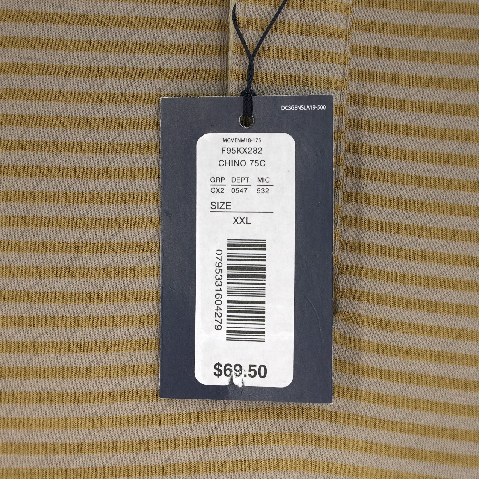 Cremieux Men's Long-Sleeve Henley Shirt XXL Gold Gray Striped NWT $69.50 gallery
