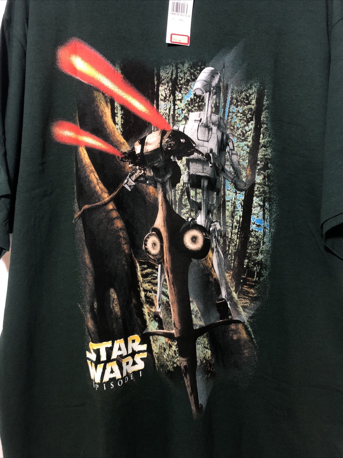 Vintage 1999 NWT! Star Wars Episode I Battle Droid STAP T-Shirt-Sz XL Dark Green gallery