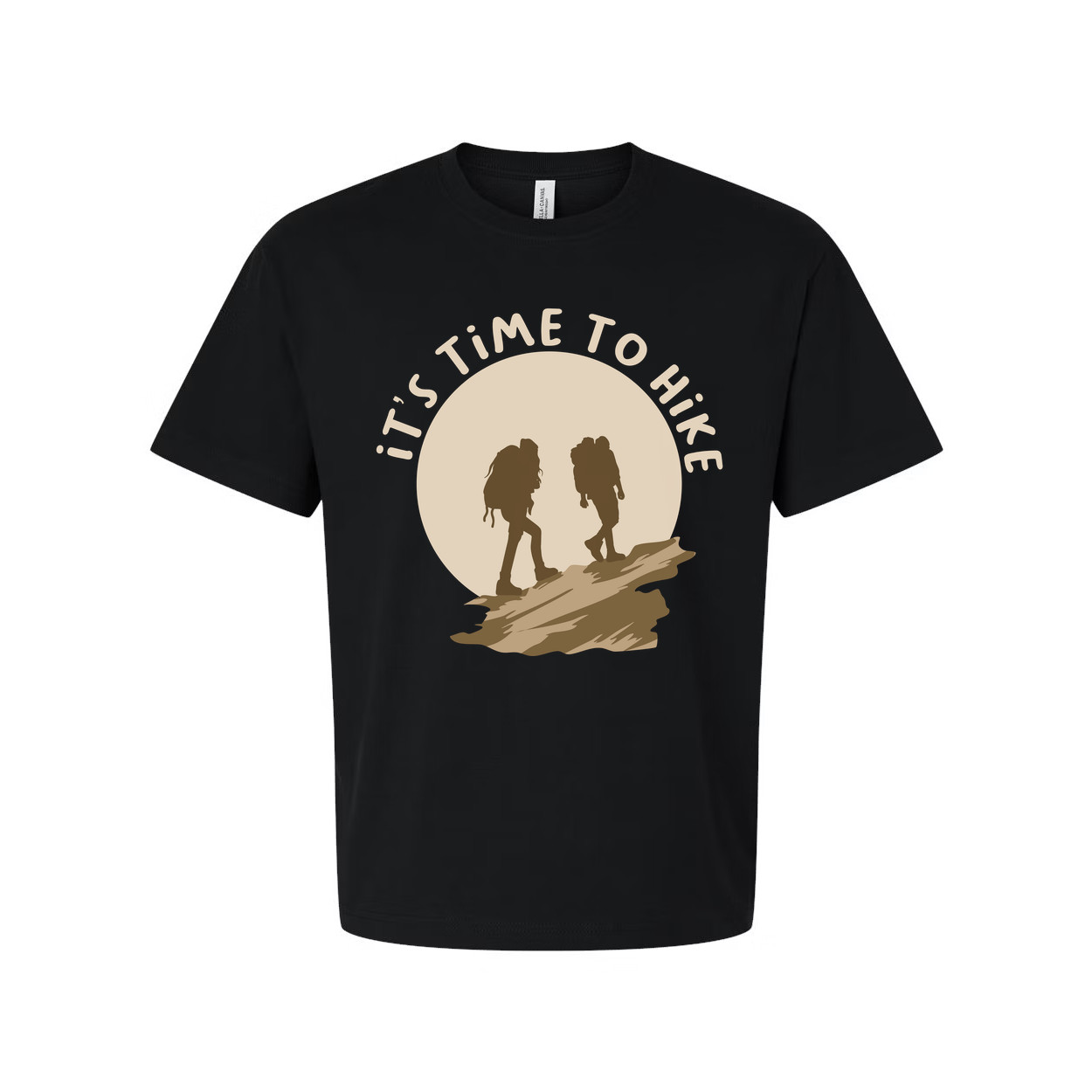 Unisex Outdoor Hiking Graphic T Shirt With Sunset Backdrop And Two Hikers Silhou gallery