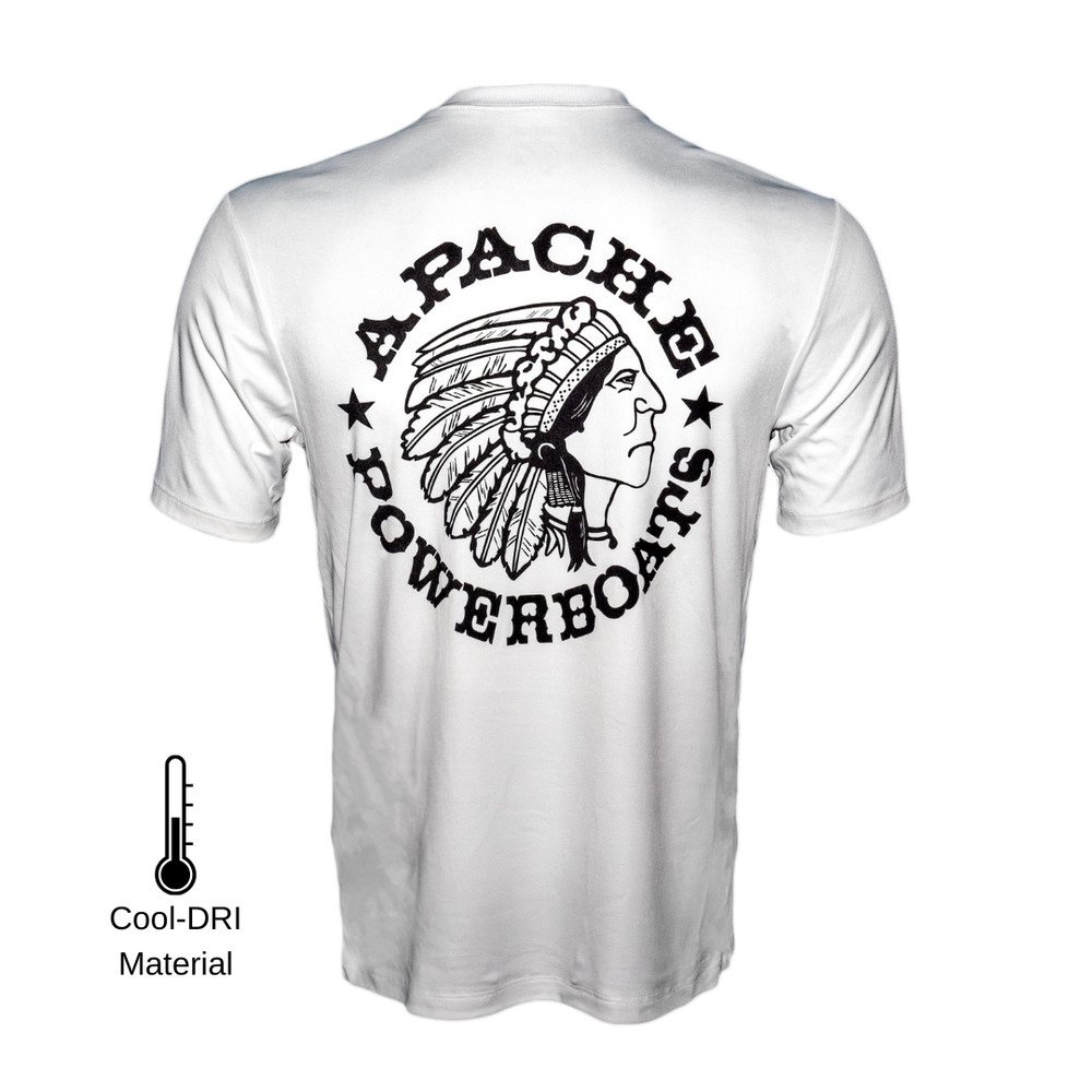 Apache Powerboats Performance Monochromatic Logo Tee | White/Black