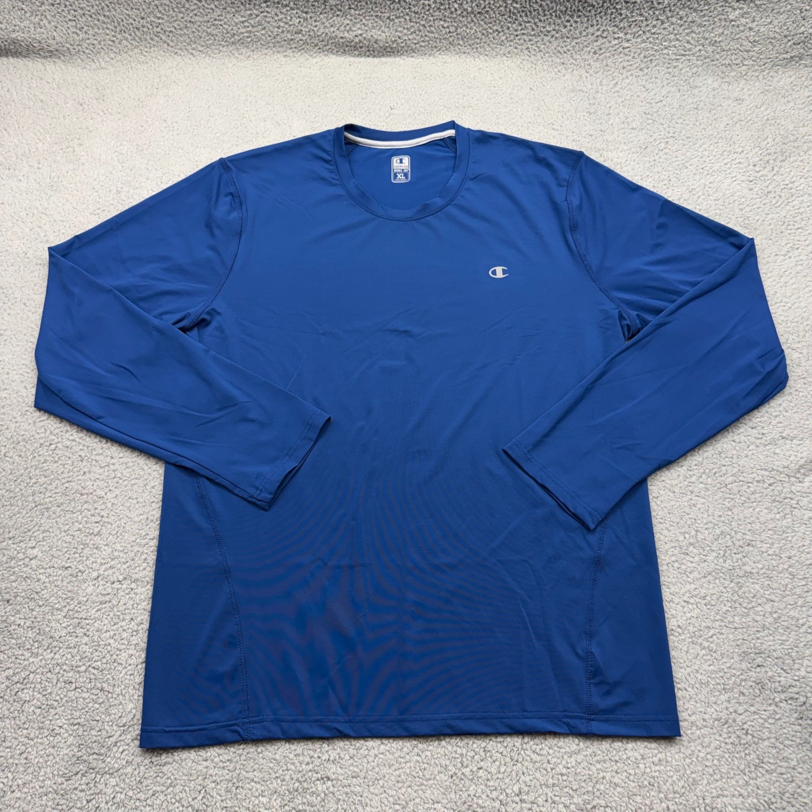 Champion Double Dry 516374 Mens XL Blue L/S Polyester/Spandex Performance Shirt gallery