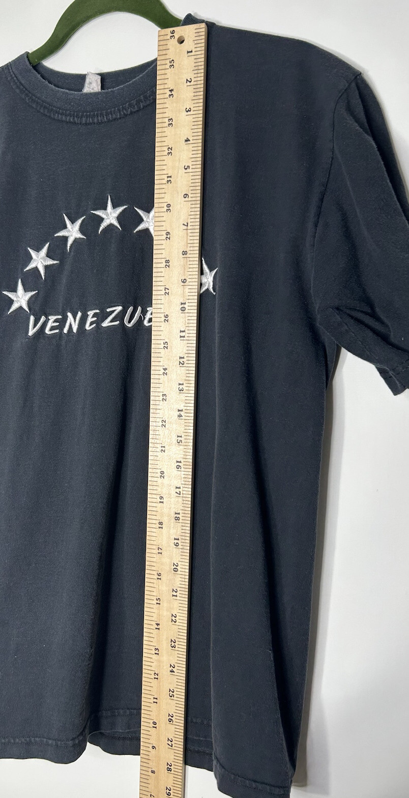 Venezuela T-shirt Size M Black Short Sleeve Embroidered Stars Venezuelan Pride gallery