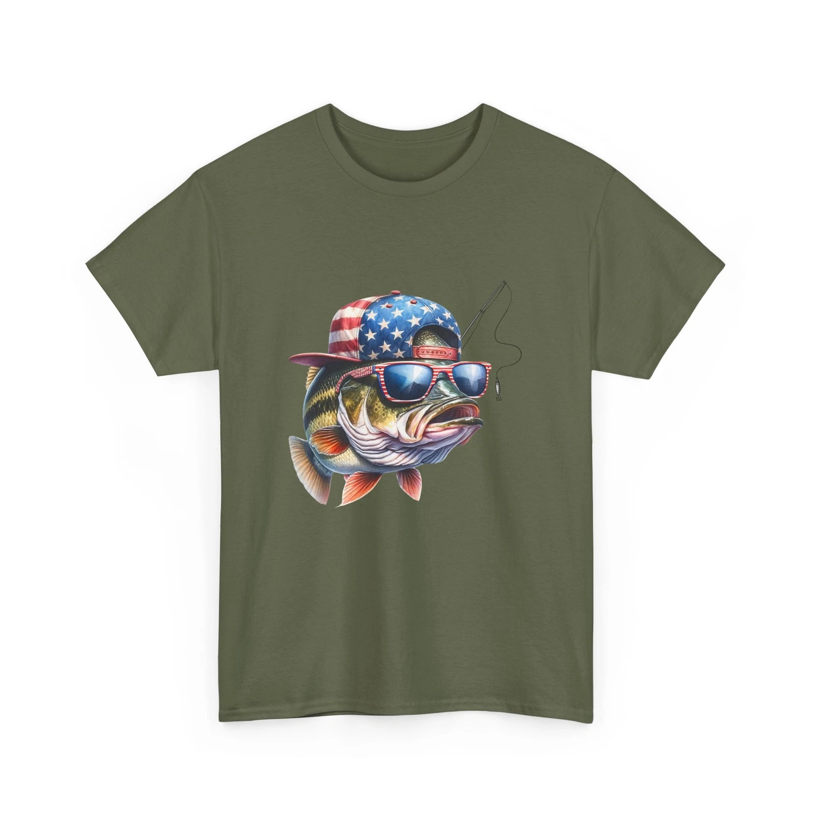 Fishing Shirt, Fish American Flag Fishing Rod Fisherman Funny Shirt gallery
