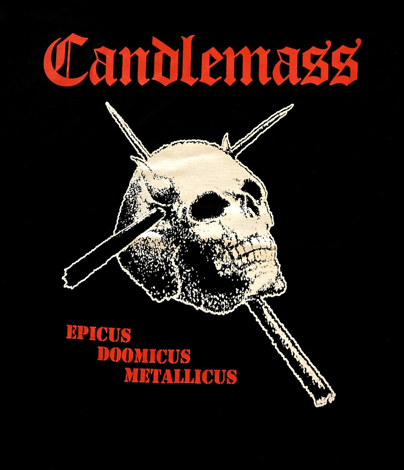 CANDLEMASS cd cv EPICUS DOOMICUS METALLICUS Official SHIRT LRG New skull & cross gallery