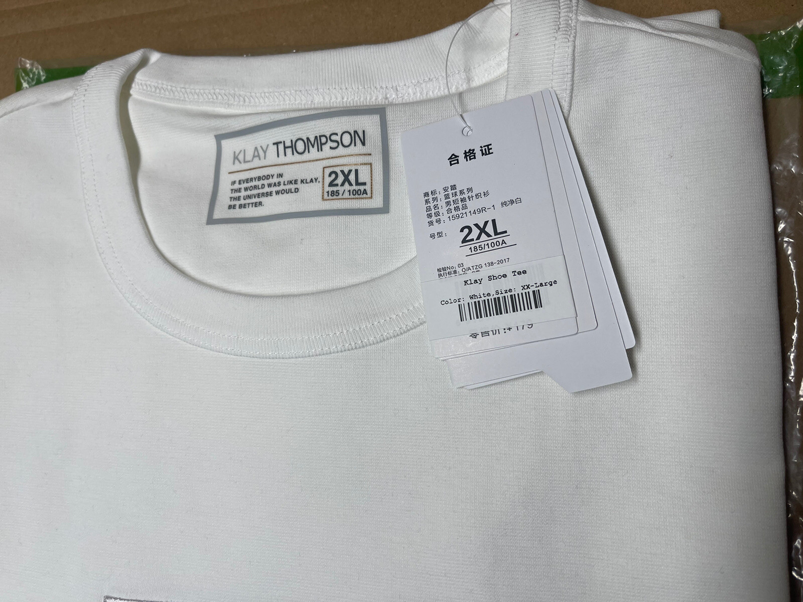 ANTA KLay Thompson T-Shirt Very Limited Sz XXL White Golden State Warriors gallery