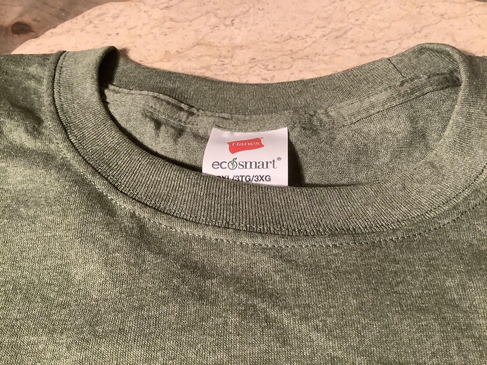 Hanes Mens ECOSMART T-Shirt POLY Cotton GREEN T Shirt Plain Tee Top 3X NEW gallery