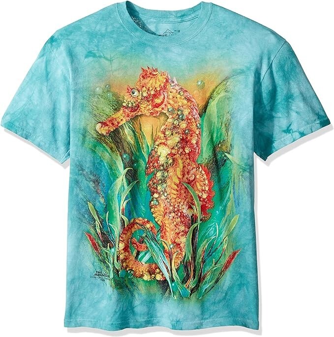 The Mountain mens Seahorse T Shirt, Teal, Small US