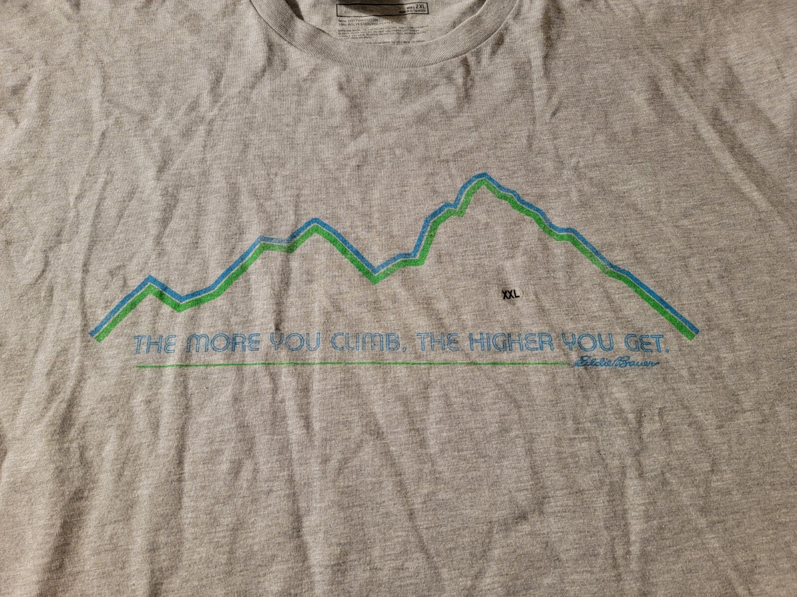 NWT The More You Climb The Higher You Get Eddie Bauer T Shirt 2XL polycotton gallery