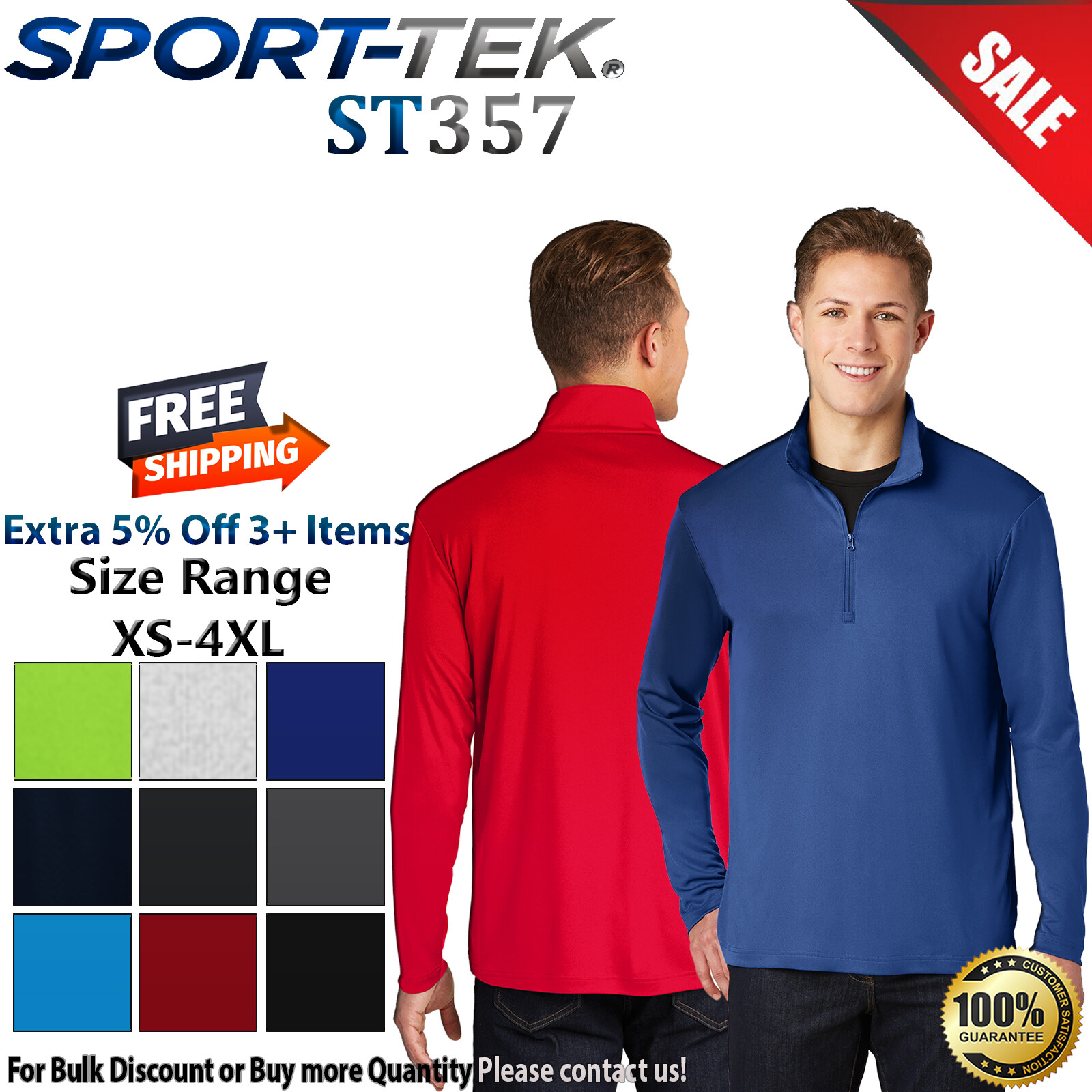 Sport-Tek ST357 Mens Long Sleeve Dri-Fit PosiCharge Competitor 1/4 Zip Pullover gallery
