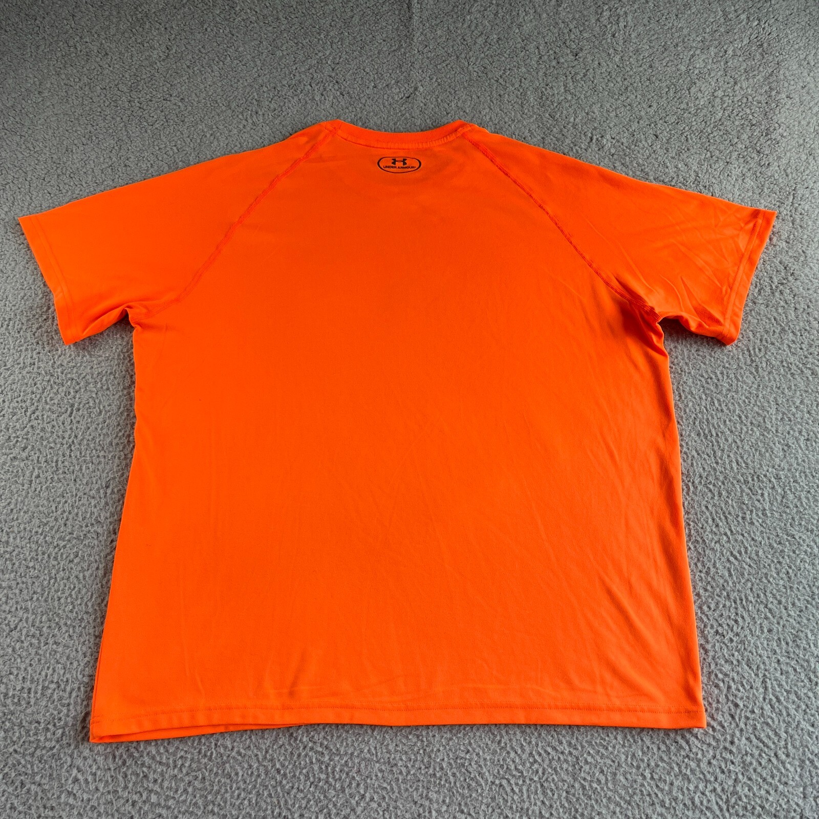 Under Armour T Shirt Mens Extra Large Orange Loose HeatGear High Visibility Neon gallery