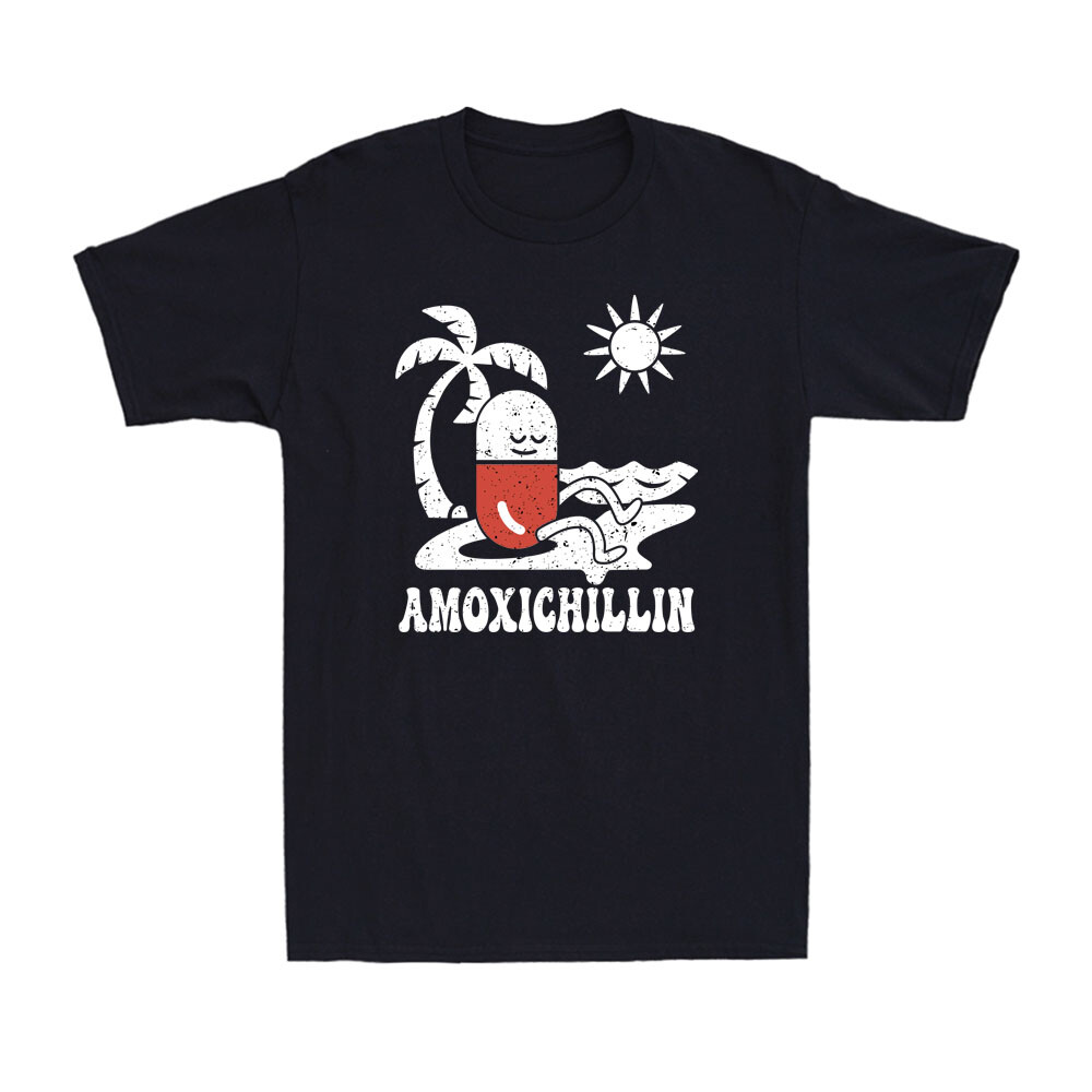 Amoxich!llin Funny Pill Vacation Beach Pharmacy Lover Men’s T-Shirt