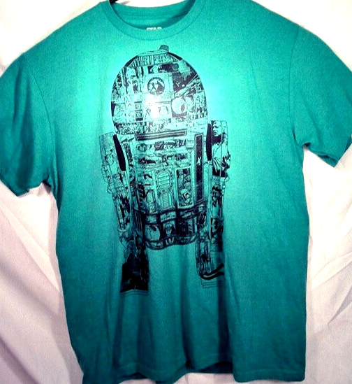 Star Wars T-Shirt Men’s 2XL R2D2 VFifthSun Green/ Black Graphic Cotton /Poly EUC