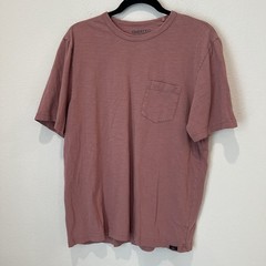 Faherty Men’s Sunwashed Pocket T-Shirt Large Short Sleeve Plum Wine Cotton
