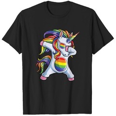 Funny Dabbing Unicorn Shirt Rainbow Cute Graphic Tee, Unisex Tshirt