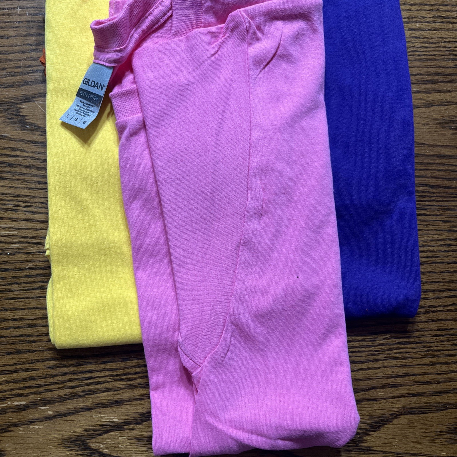 Gilden Heavy Cotton T-shirts Multicolors Size Large No Pocket Set Of Five gallery