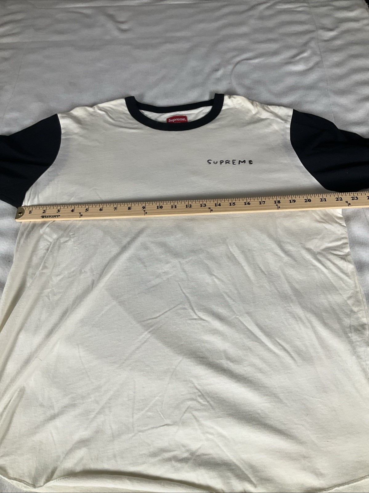 Supreme Mens White/Black Size Large Long Sleeve Shirt I Love You Daniel Johnston gallery