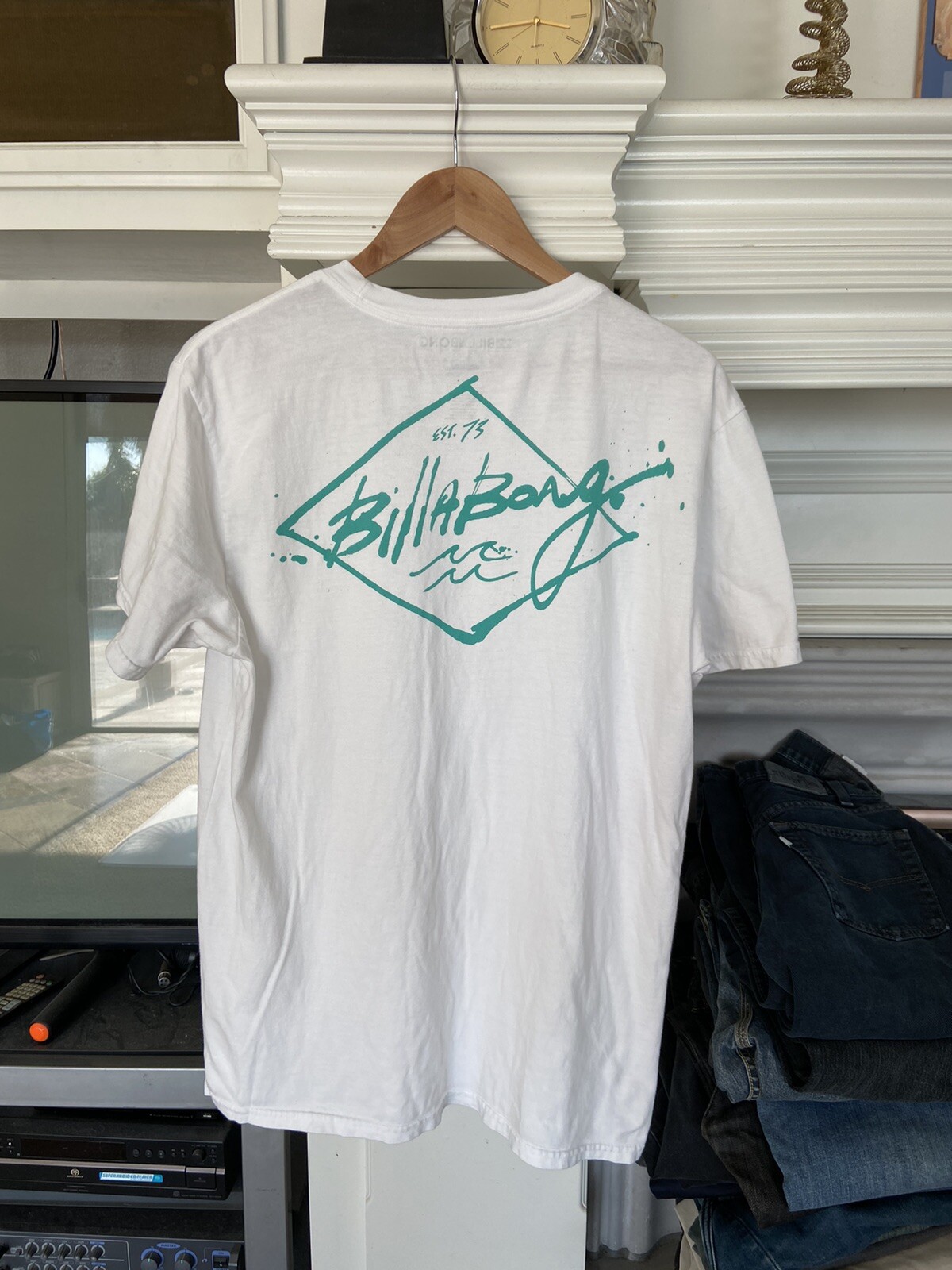 Billabong The Core Tee Shirt White 100% Cotton Mens Size L EUC gallery