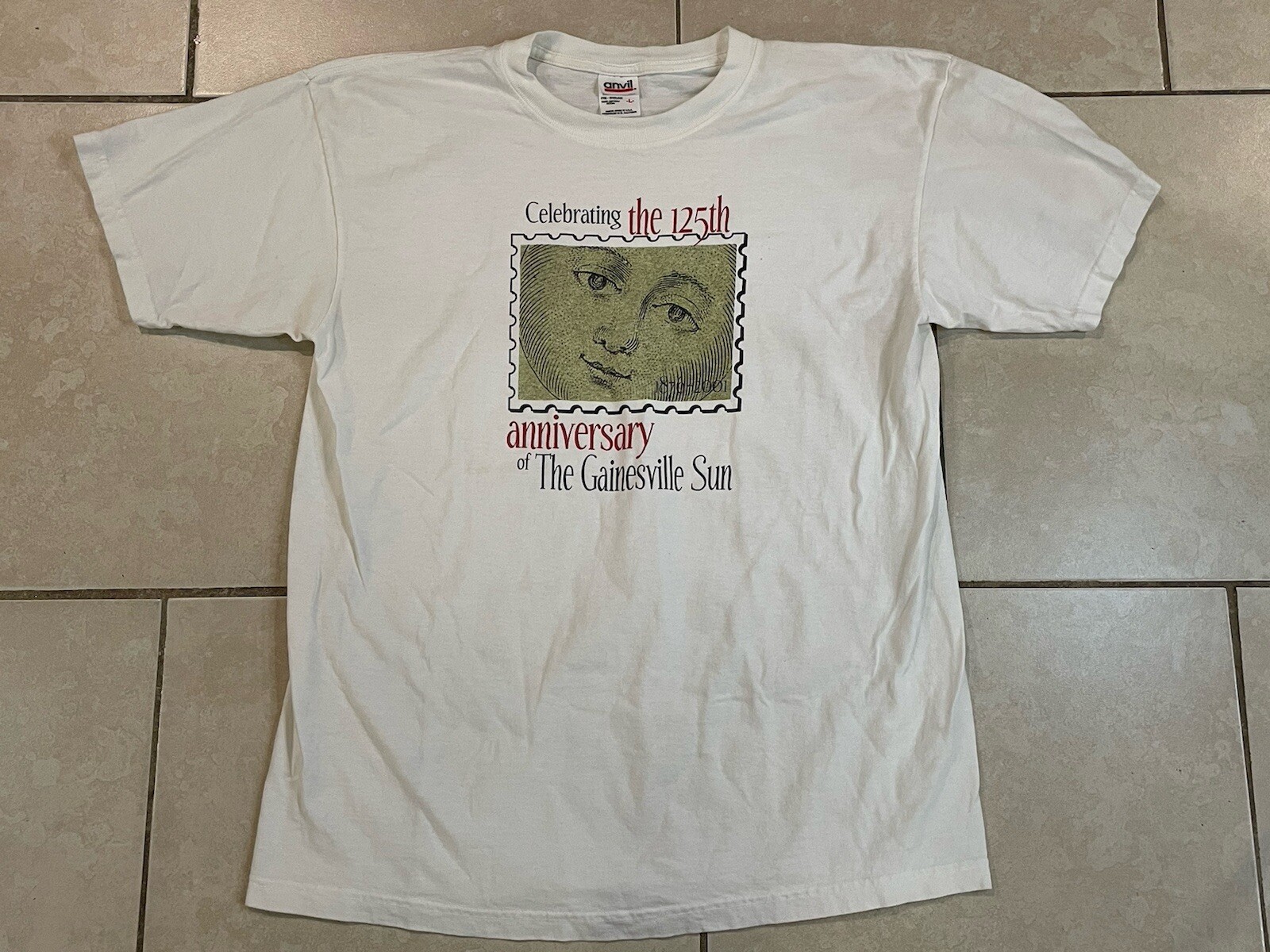 Vintage Gainesville Sun Newspaper 125th Year Anniversary Shirt Men's Size L Read gallery