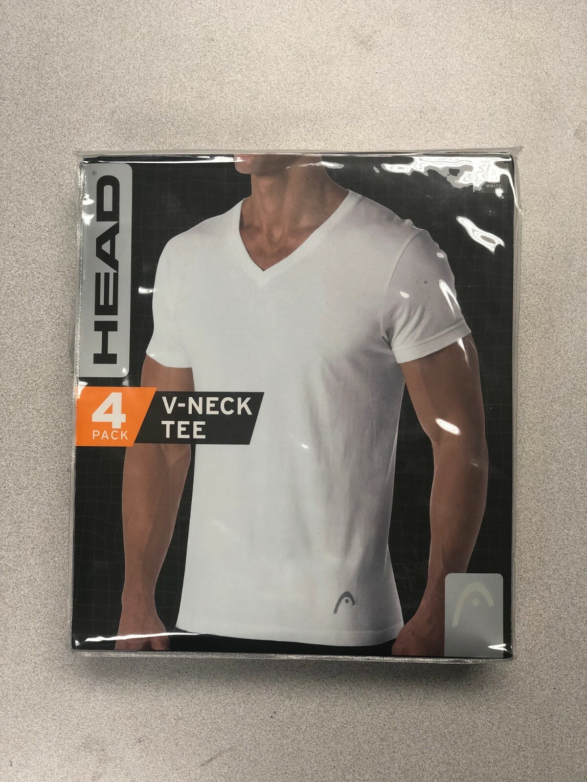 NEW*HEAD Men's 4 Pack Classic Cotton White V-Neck T-Shirt Undershirt - Size S, M gallery